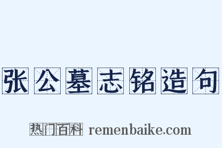 张公墓志铭造句是什么意思的图片